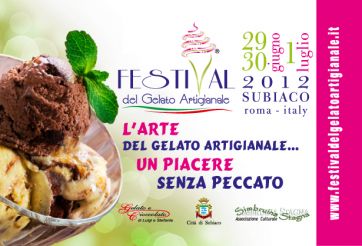 Festival del Gelato Artigianale a Subiaco. Coppa gelato cioccolato e crema. Eventi, sagre, food, estate.