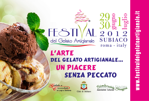 Festival del Gelato Artigianale a Subiaco. Coppa gelato cioccolato e crema. Eventi, sagre, food, estate.