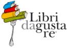 Logo Libri da gustare: libri colorati su forchetta. Cultura e gastronomia.
