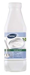 Bottiglia di Vegetop Debic non zuccherata. Alternativa vegetale alla panna da cucina.