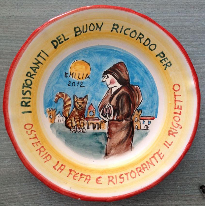 Piatto decorativo Buon Ricordo Emilia 2012. Arte culinaria italiana, tradizione regionale, design unico.