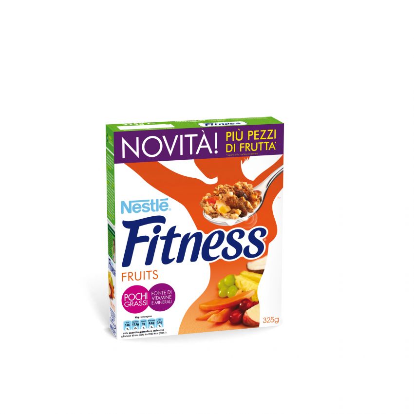 Cereali Nestle Fitness Fruits. Novità con più frutta. Snack sano e leggero.