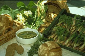 Pane artigianale, verdure fresche di stagione e ortaggi della Carnia. Prodotti tipici locali.