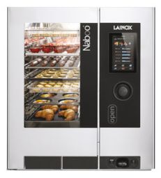 Forno professionale Lainox Naboo: cottura a vapore, touch screen, design moderno. Ideale per ristorazione e panetteria.