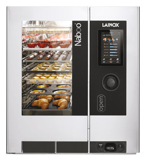 Forno professionale Lainox Naboo: cottura a vapore, touch screen, design moderno. Ideale per ristorazione e panetteria.