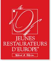 Logo Jeunes Restaurateurs d'Europe. Ristoranti giovani, talentuosi e appassionati. Gastronomia europea di qualità.