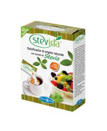 Confezione Stevida 42 bustine. Dolcificante naturale con Stevia, zero calorie. Ideale per dolcificare bevande e dessert.