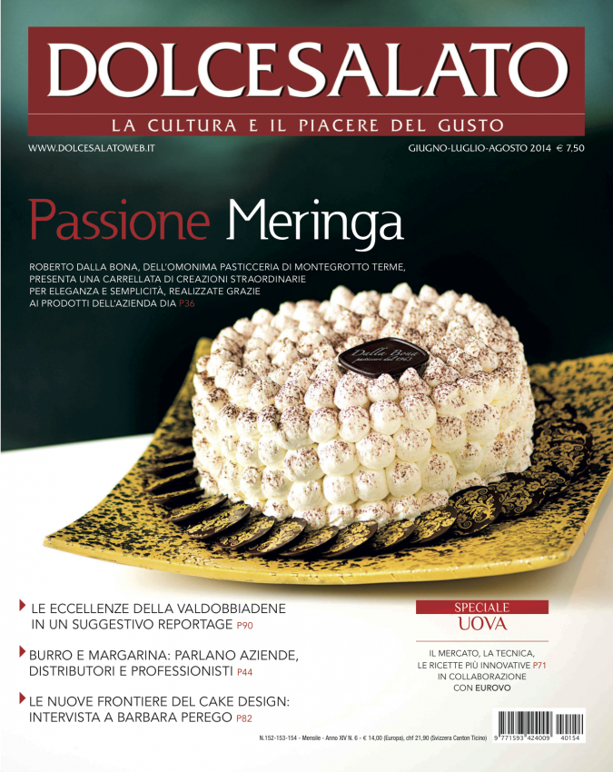 Copertina Dolcesalato: torta meringata. Pasticceria italiana, food magazine.