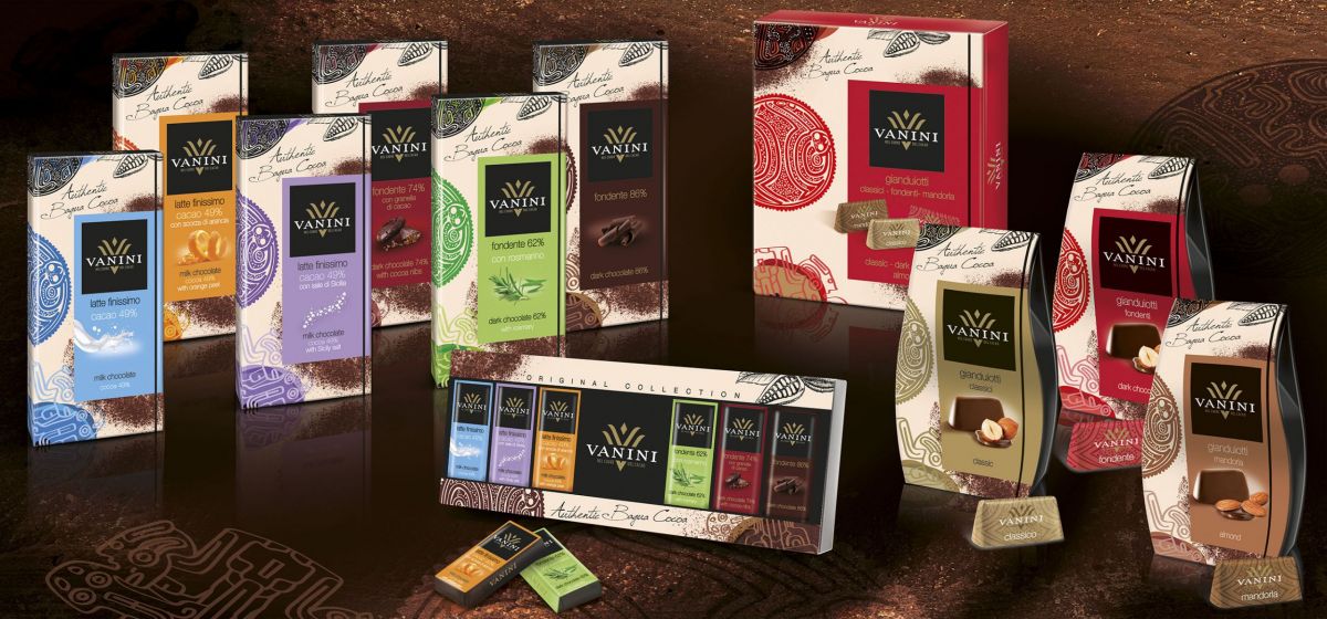 Cioccolato Vanini: tavolette, confezioni regalo e cioccolatini. Assortimento di gusti: fondente, latte, gianduia. Autentico Bagua Cacao.