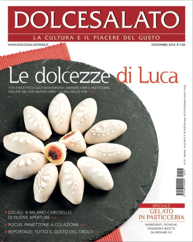 Copertina rivista Dolcesalato: dolci di Luca Montersino. Pasticceria italiana.