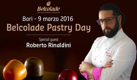 Belcolade Pastry Day con Roberto Rinaldini. Cioccolato Belga, pasticceria artigianale italiana. Evento culinario.