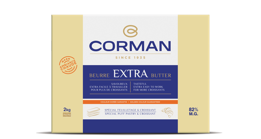 Burro Corman Extra per croissant e sfoglia. Qualità superiore, facile da lavorare.