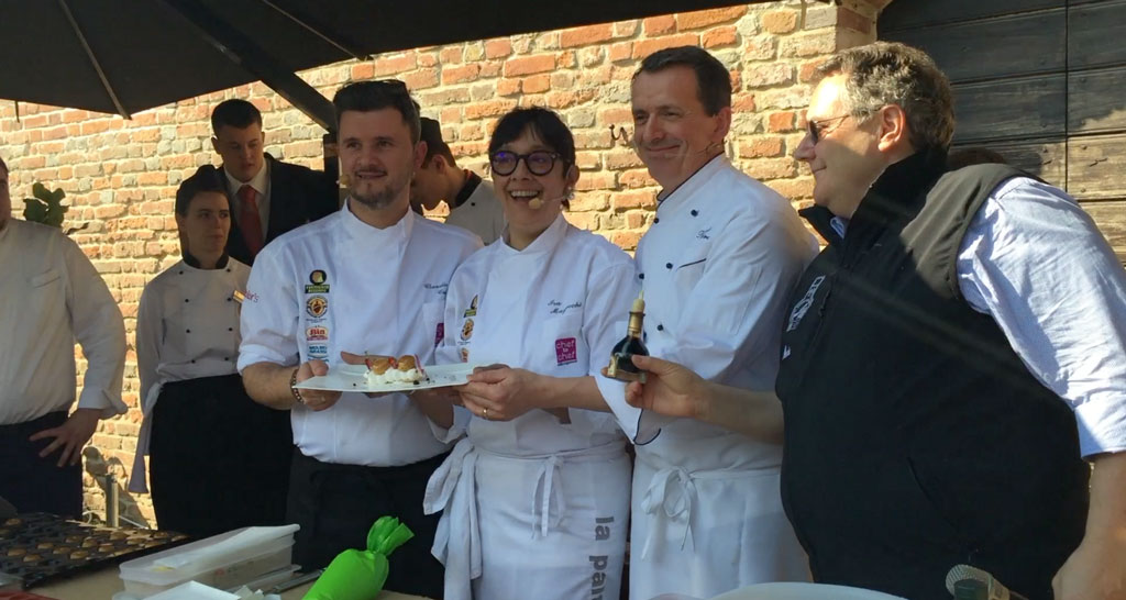 Chef Mera Mazzocchi a Cesena. Cucina romagnola, alta gastronomia, chef stellati. Evento culinario.