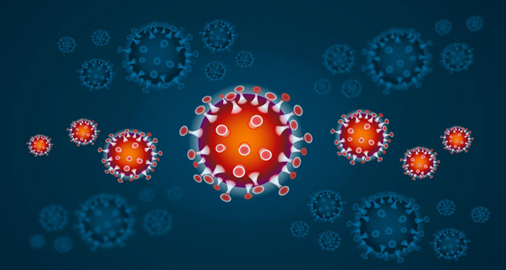 Illustrazione del virus COVID-19. Coronavirus e salute.