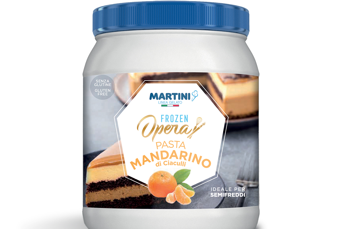 Pasta Frozen Opera Martini al Mandarino di Ciaculli. Base per semifreddi e dolci freddi, senza glutine.