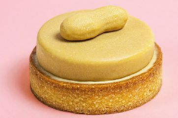 Dolce Arachidi di Isabella Potì. Dessert elegante con arachide decorativa. Pasticceria di alta qualità.