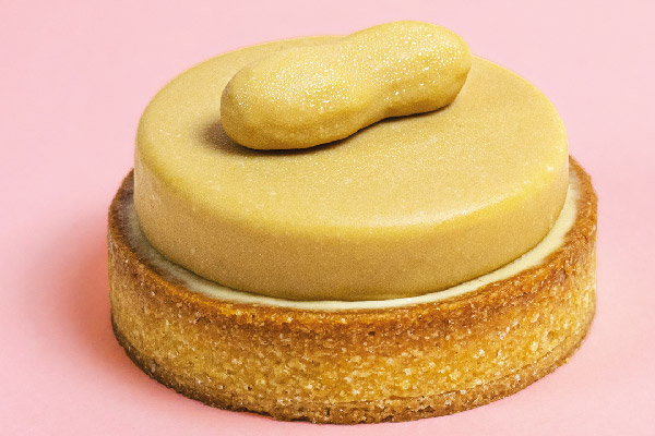 Dolce Arachidi di Isabella Potì. Dessert elegante con arachide decorativa. Pasticceria di alta qualità.