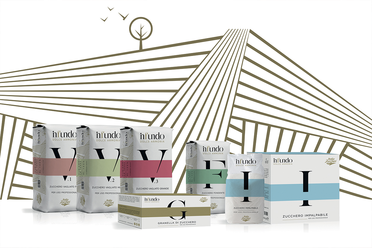 Linea Infundo: zucchero v.1, v.2, v.3, fondente, impalpabile e granella. Zucchero professionale Italia Zuccheri.