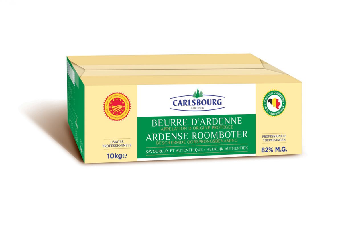 Burro Carlsbourg Ardenne AOP, confezione da 10kg per professionisti. Burro di alta qualità.