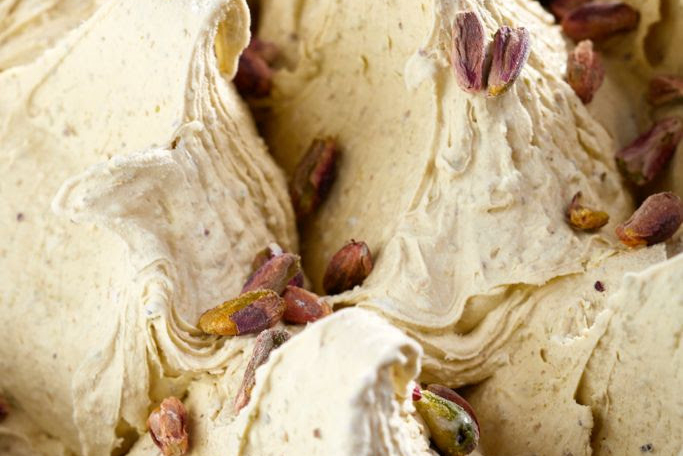 Gelato artigianale al pistacchio. Delizia cremosa per World Heritage Gelato.