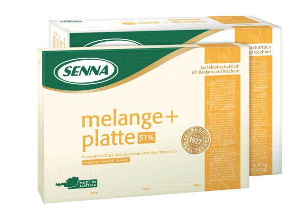 Margarina Senna senza lattosio per croissant e dolci. Melange Platte, ideale per pasticceria.