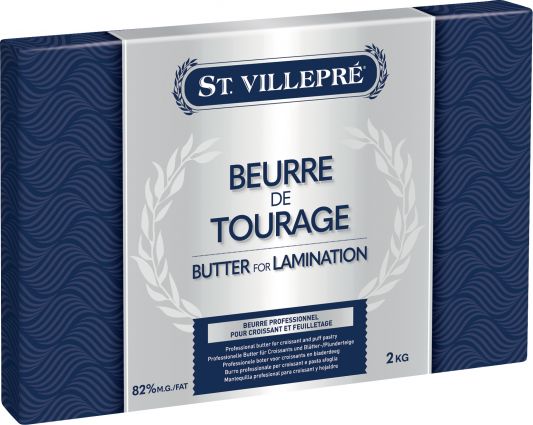 Cubo di burro professionale St. Villepré per croissant e pasta sfoglia.