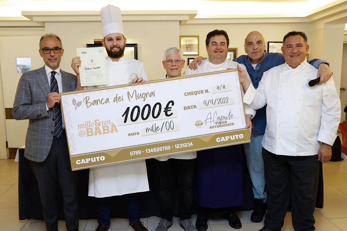 Andrea Sacchetti vince Mille&UnBabà! Chef con assegno premio Caputo.