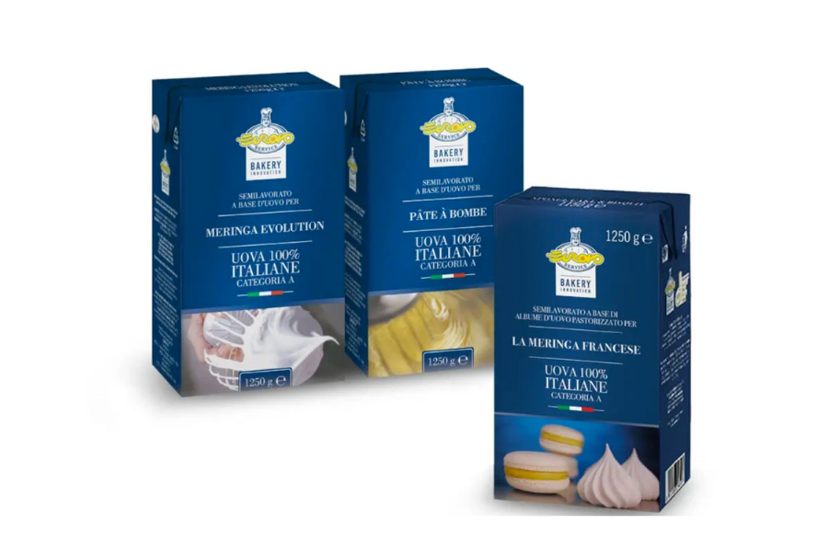 Confezioni Eurovo Bakery Innovation: Meringa Evolution, Pâte à Bombe, Meringa Francese. Uova 100% Italiane.