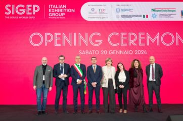 Cerimonia apertura SIGEP 2024: fiera internazionale del dolce, gelateria e pasticceria. Autorità e buyer presenti.