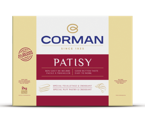 Burro Corman Patisy 2kg per pasticceria e croissant. Ideale per delizie al caramello salato.