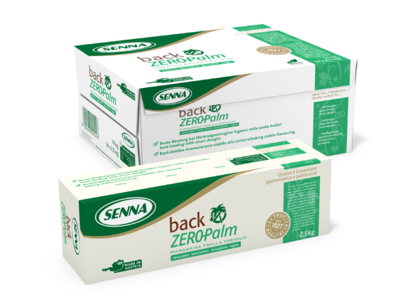 Confezioni di margarina frolla Senna ZeroPalm senza glutine.